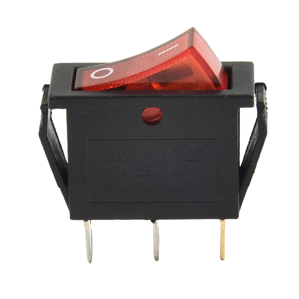 Tools Rocker Switch Red With Light On-Off 3pin High Quality ON-OFF 3Pin Plastic With Push-In Terminals Rocker Switch