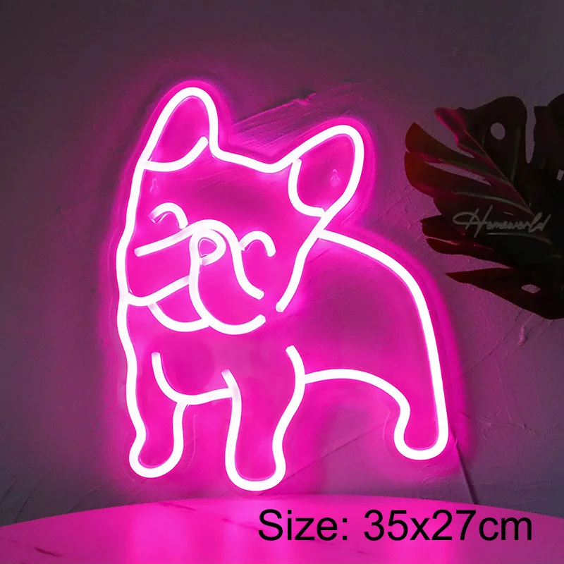 Pet Dog Neon Sign Light LED Animal French Bulldog Modeling Night Lamp Custom Logo Business Lightbox Decor Room Wall Shop Gift