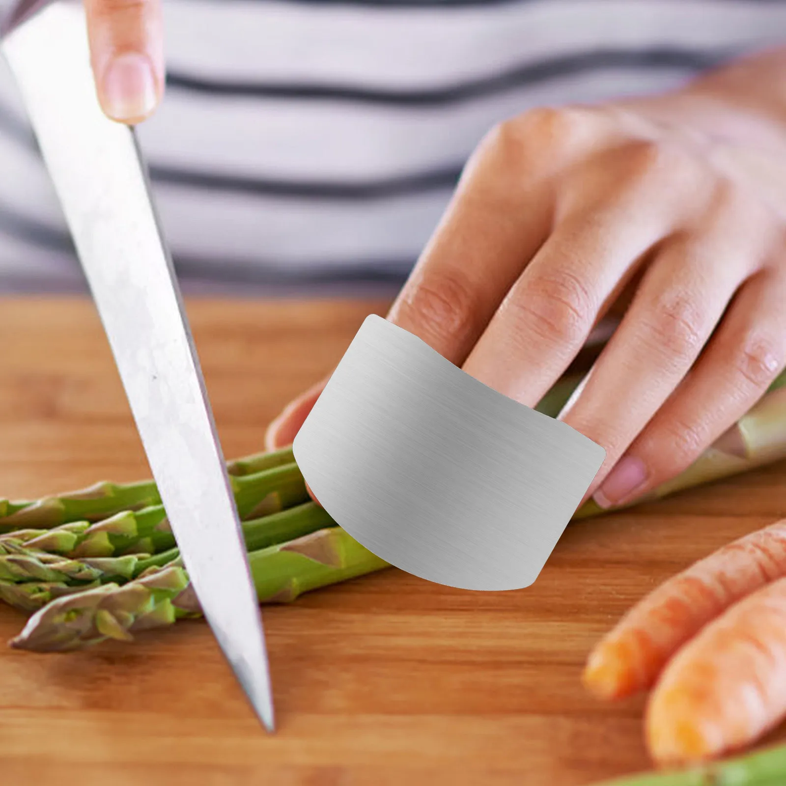 Stainless Steel Finger Guard 5Pcs Adjustable Knife Cutting Protector for Vegetables Meat Kitchen Safety