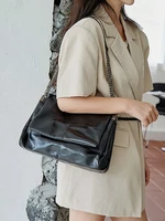 2025 nuevo bolso de hombro con cadena de gran capacidad, bolso de mujer para ir al trabajo diario informal y moderno, bolso de cartero con tapa abatible