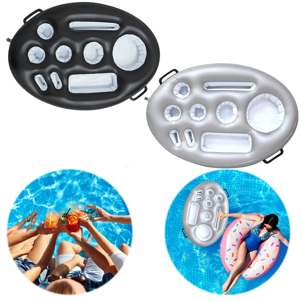 Inflatable Drinks Holder Pool Beer Drinks Holder Multifunctional Drinks Tray Floats PVC Blow Up Cup Coasters for Pools Hot Tub