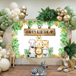 Jungle Animals Backdrop Wild One Party Decoation Decorations Baby Shower Boy Gril 1st Birthday Party Photography Background