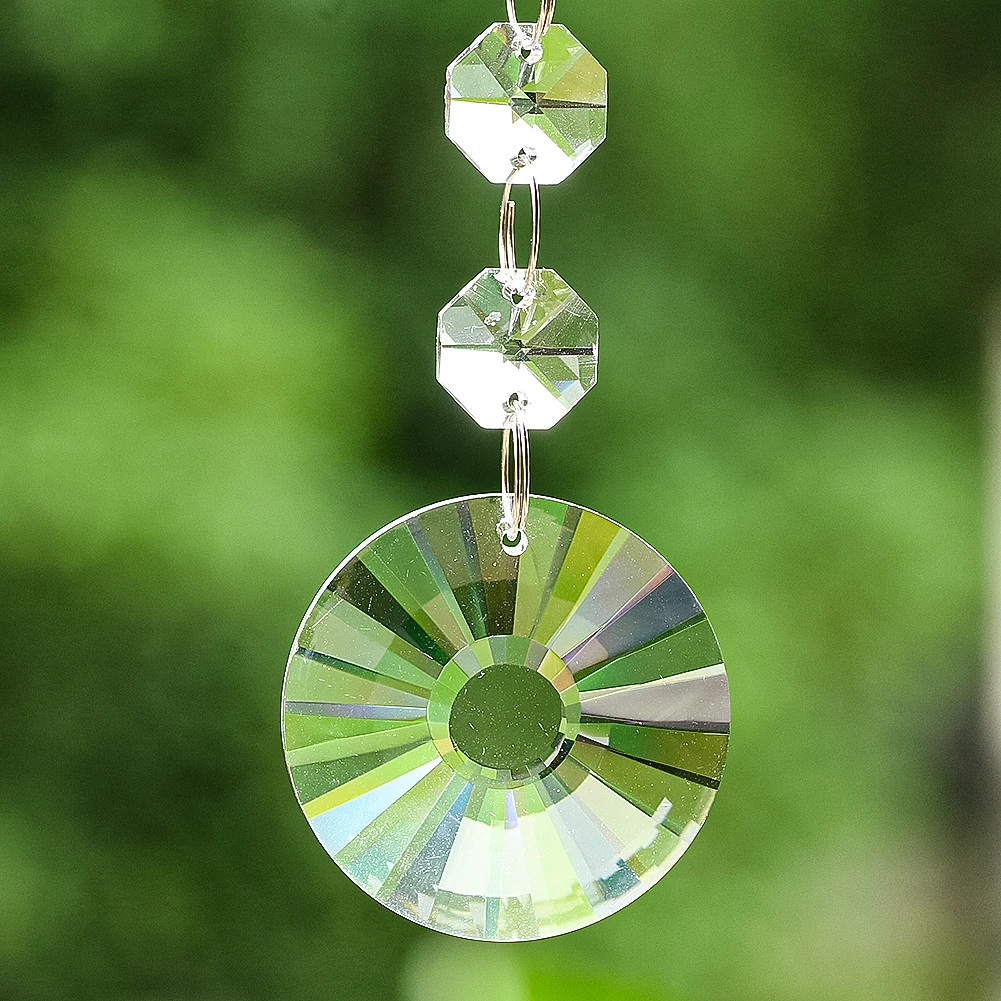 1PC Clear Shiny Sun Catcher Pendant Octagon Spacer Bead Angel Tear Round Faceted Prism Glass Crystal Dangle Garden Hanging Decor