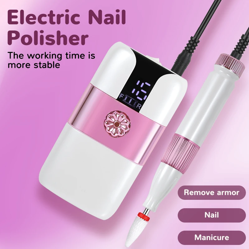 

12 in 1 Electric Nail Polisher Portable Manicure Electric Machine Nail File Pedicure Hand Foot Care Tool for Grind Trim Polish