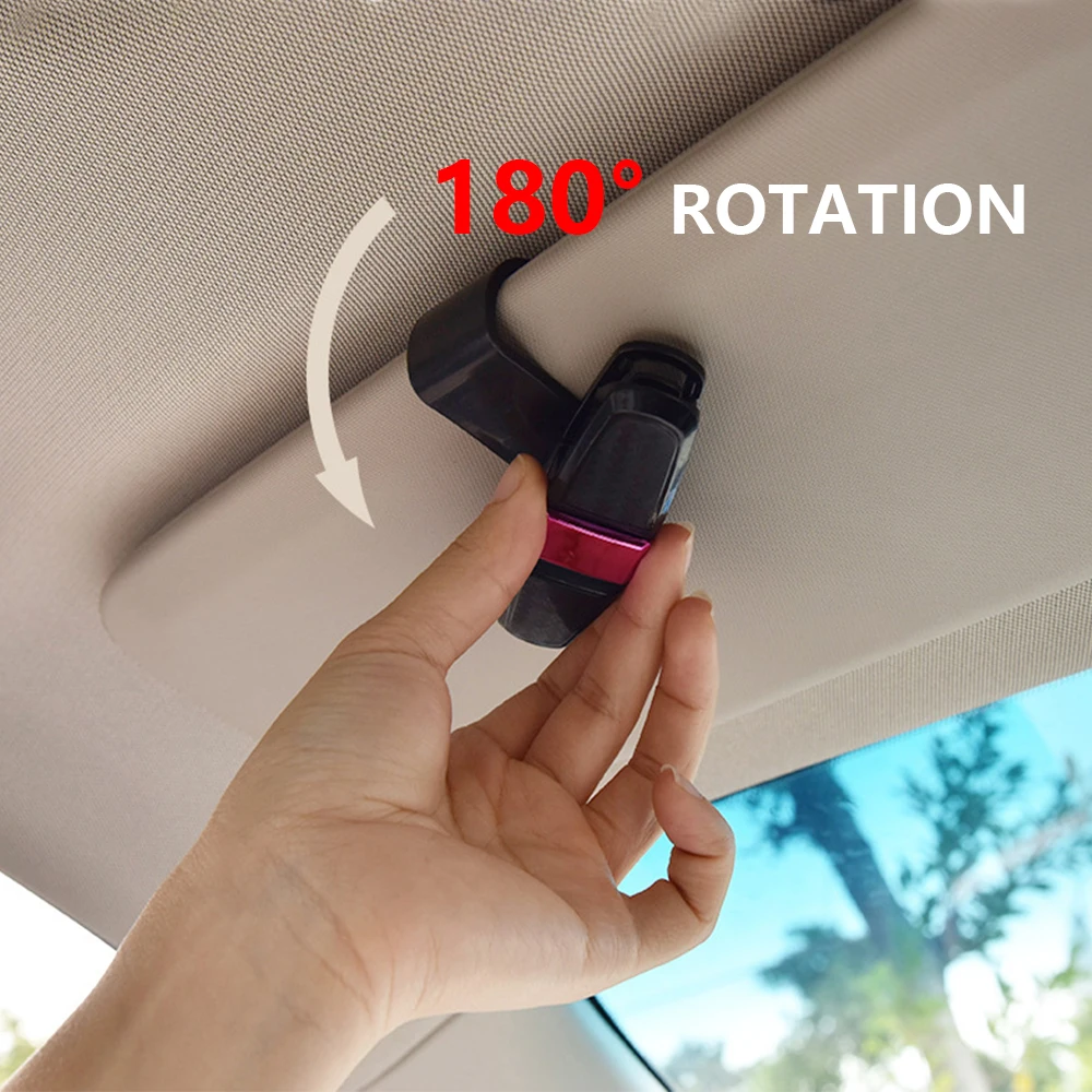 1 قطعة منظم عالمي متين لنظارات السيارات حاجب الشمس مشبك بطاقات التذاكر 180 درجة النظارات جبل اكسسوارات السيارات الداخلية #4