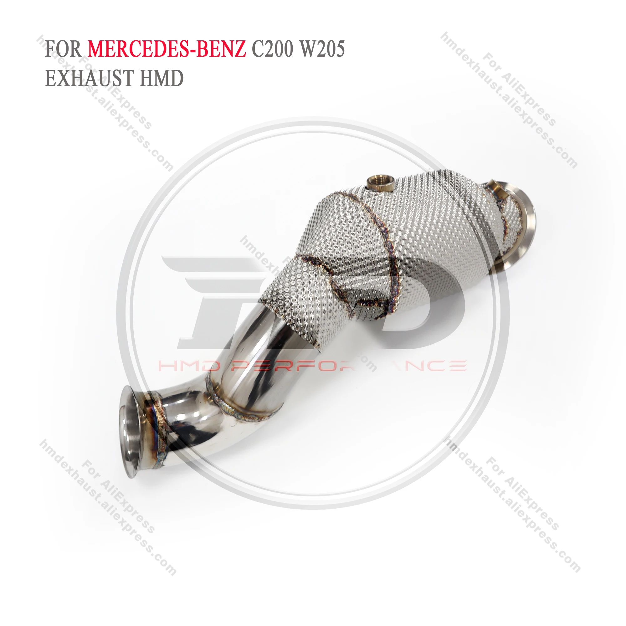 

HMD Exhaust System High Flow Performance Downpipe for Mercedes Benz C200 C250 C300 W205 2.0T LHD With Heat Shield Racing Pipe