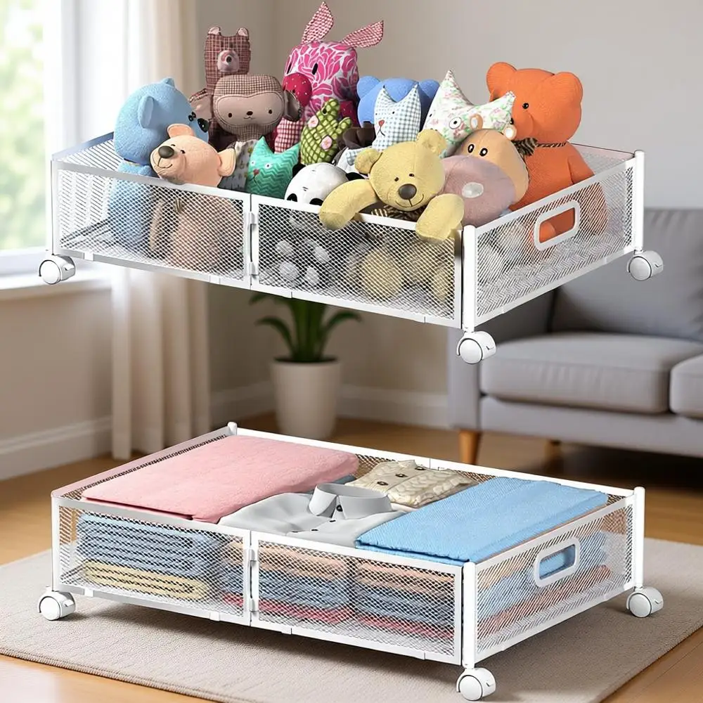 

Rolling Underbed Storage Boxes for Shoes, Clothes, Blankets and Bedding