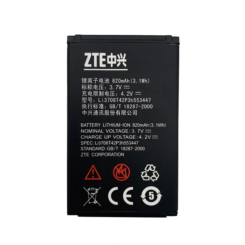 100% Original 820mAh Li3708T42P3h553447 Battery For ZTE U85 U526 E850 A137 F160 N295 R250 Replacement Phone Batteries Bateria