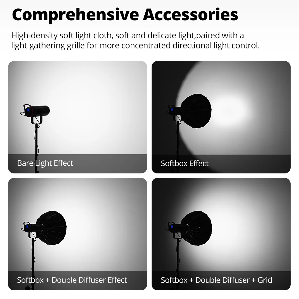 AMBITFUL Q9 60/90/120cm Bowens Mount Softbox For LED Flashlight