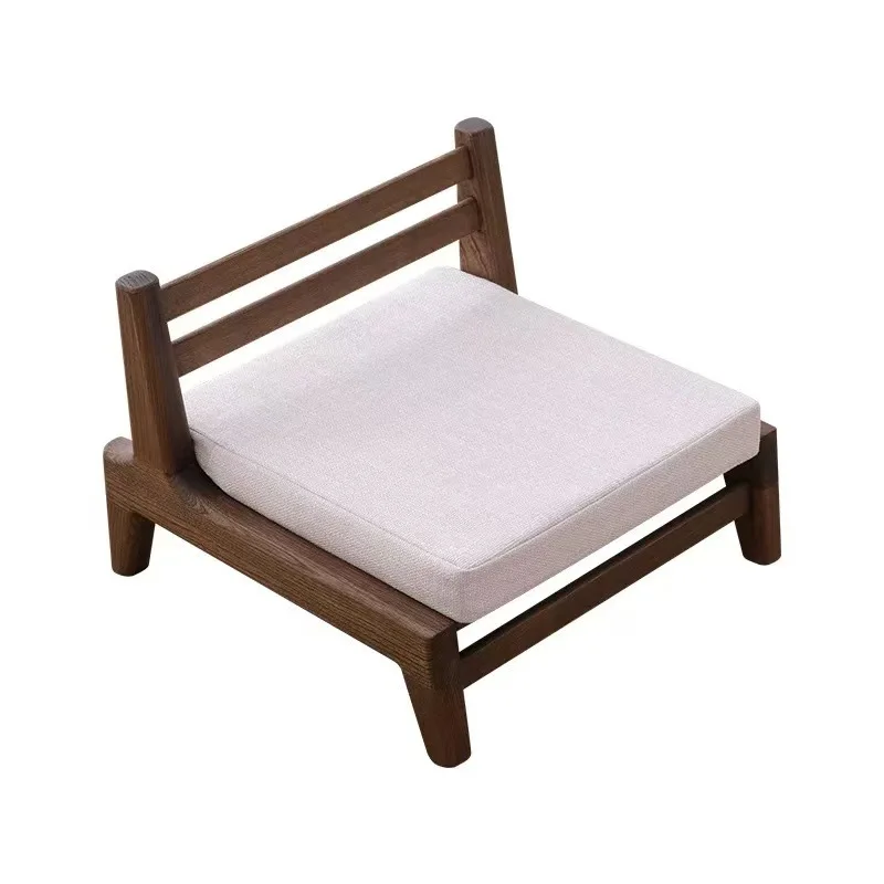 

Old elm Japanese room chair Solid wood tatami small chair Solid wood tenon and mortise back chair