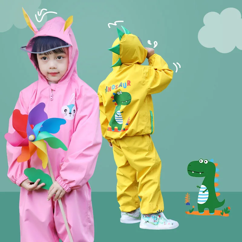 New 2022Children\'s Suit Thickened Raincoat No Conjoined Student Poncho Keep Warm Outdoor Rain Gear Kids Rain Coat
