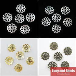 (500Pcs=1Lot ! ) Jewelry Finding 9MM Flower End Beads Caps Gold Color Silver Color Bronze Nickel Plated