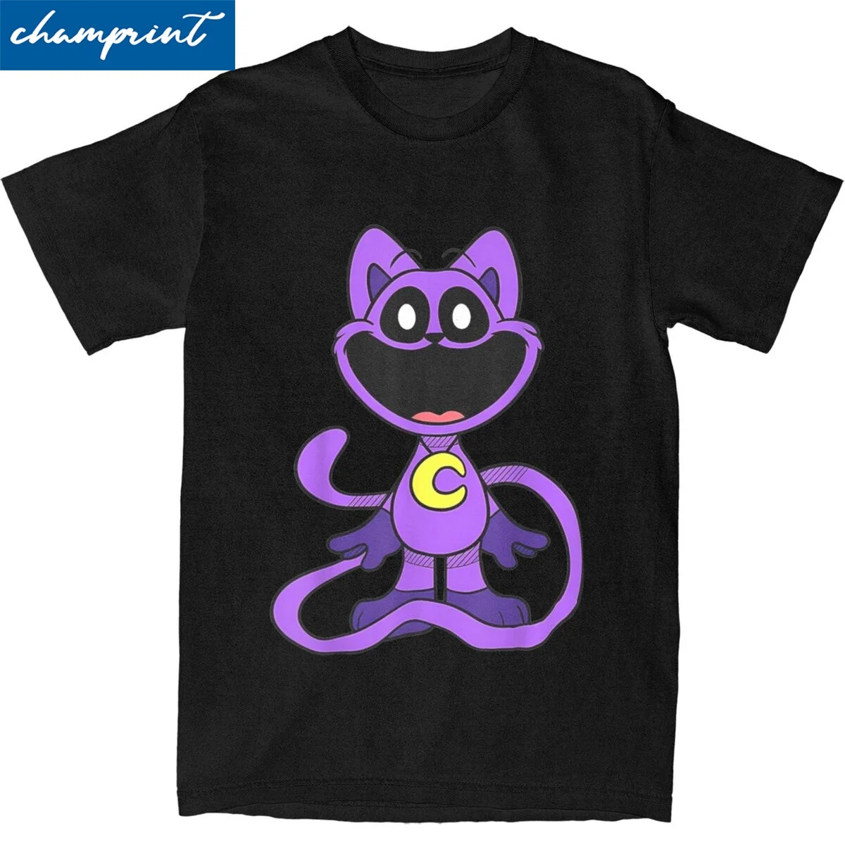 Harajuku Funny Catnap T-Shirt Men's 100%Cotton Short Sleeve Smiling Critters Crewneck Clothing