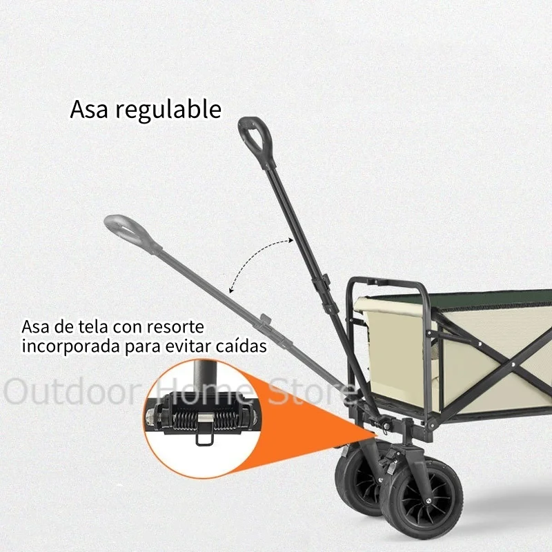 Camping Foldable Wagon Portable Shopping Trolley Outdoor Folding Garden Adjustable Beach Large Hand Push Cart