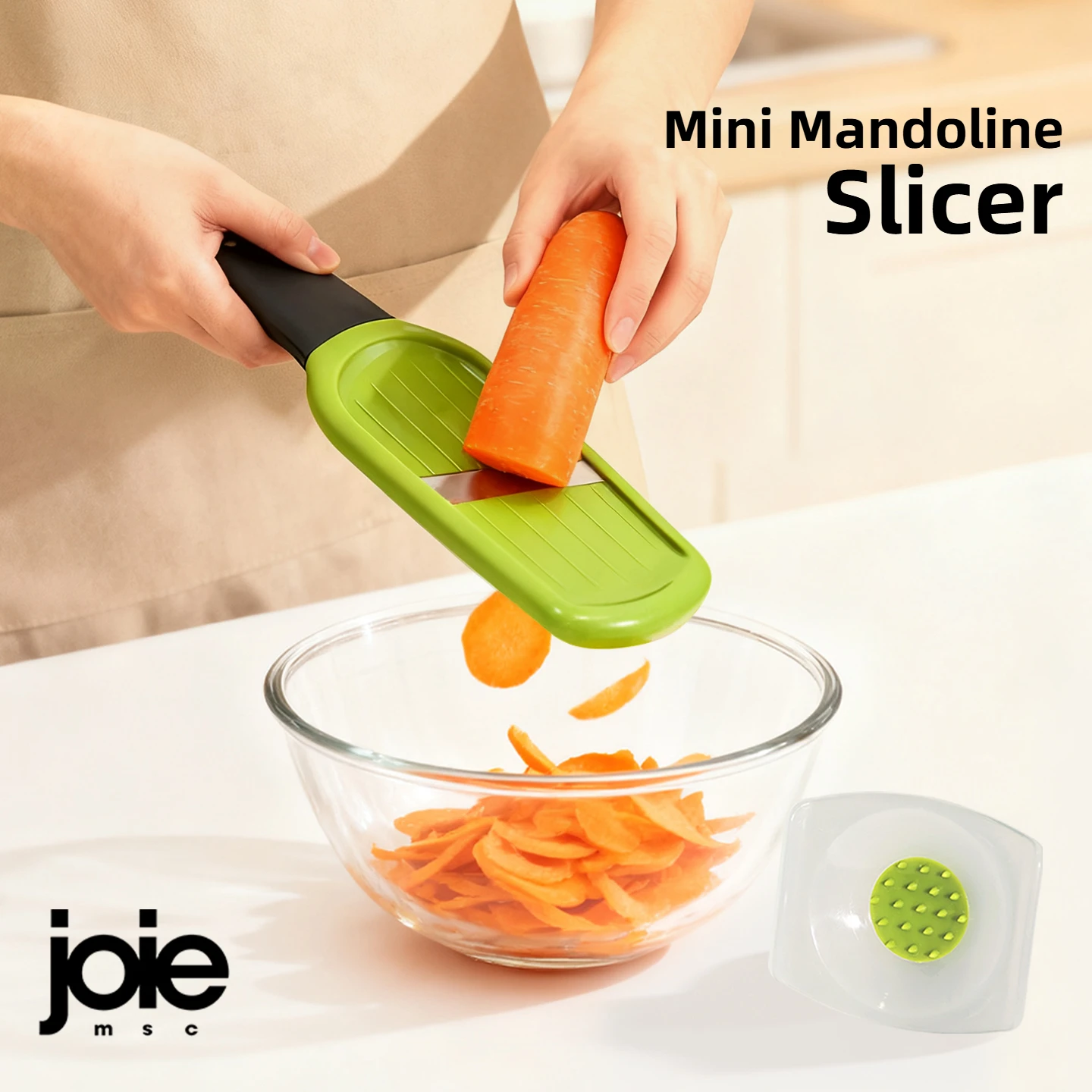قطاعة خضراوات من الفولاذ المقاوم للصدأ من Joie Mini Mandoline لأدوات إكسسوارات المطبخ والبطاطس والجزر والخيار والجبن