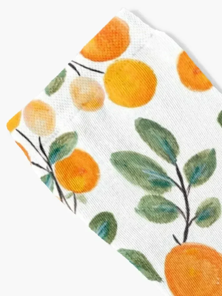 Watercolor Orange Citrus Botanical Pattern Socks summer Children's gift professional running Socks Woman Men's