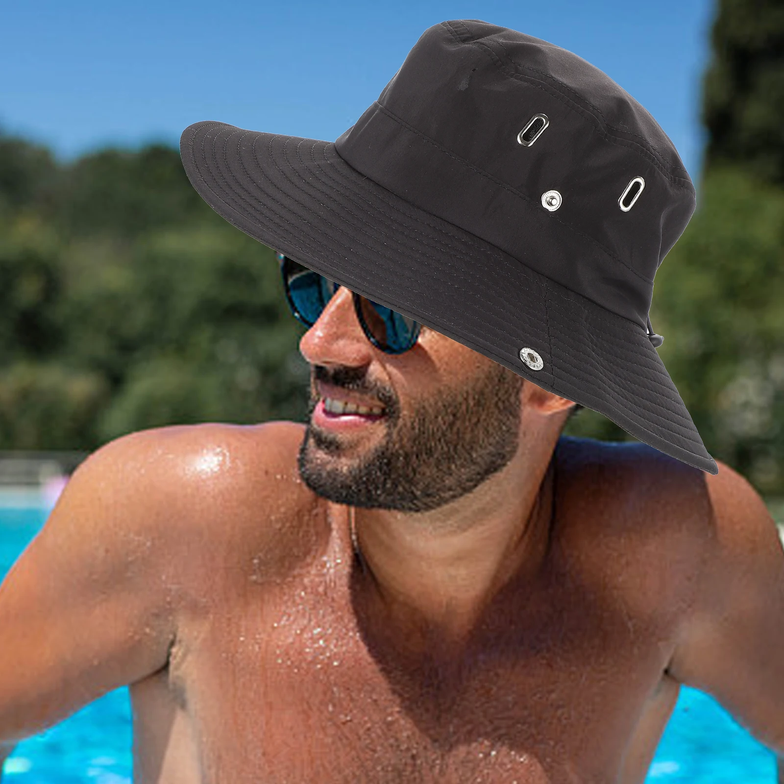 

Wide Brimmed Quick Dry Sun Hat Summer Outdoor Sunscreen Hats Big Sunbonnet Travel Fishing Bucket Hat Polyester