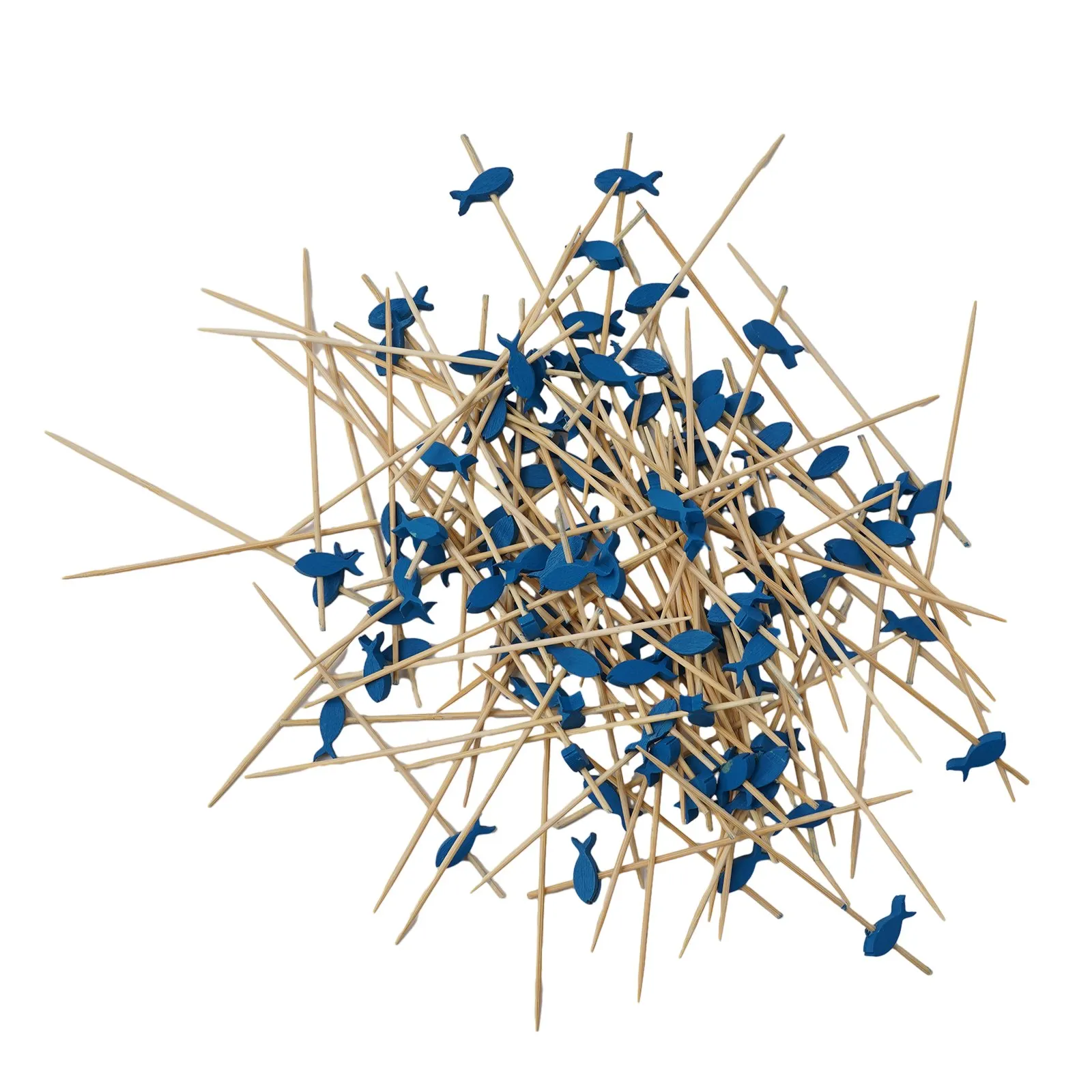 Blue Fish Cocktail Picks 100 Count for Food Serving at Parties Appetizers Fruit Skewers Cupcakes Ice Cream and Cheese