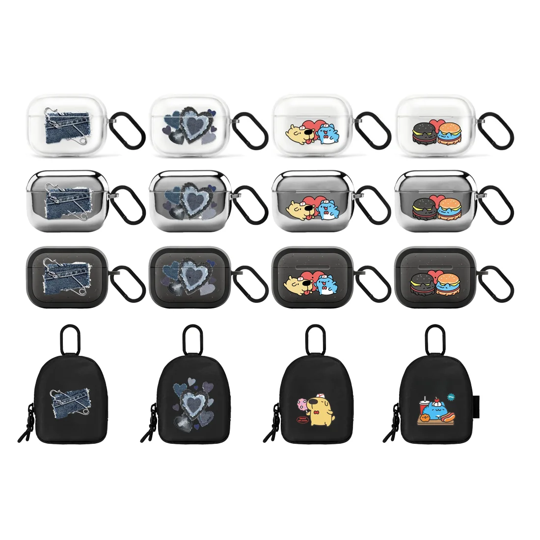 

Ripped Jeans Mini Zipper Storage Bag Case for AirPods 3 4 Pro Pro2 Airpod Bluetooth Earbuds Charging Box Protective Cover