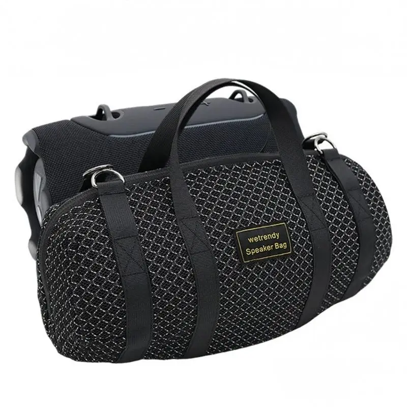 96BA Tragbare Lautsprecher-Reisetasche mit Tragegriff, abnehmbarer Schultertragetasche und schwarzem Aufbewahrungsdesign für – Detail 9