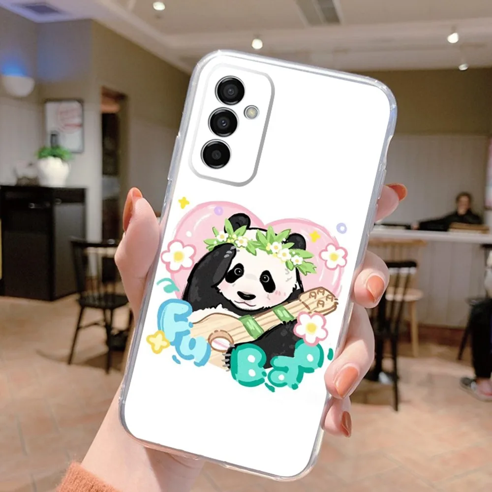 FuBao Panda Phone Case Silicone For Samsung S30,S23,21,22,20 Ultra,S20 FE lite,S10,9,PIus Note20ultra Cover Clear