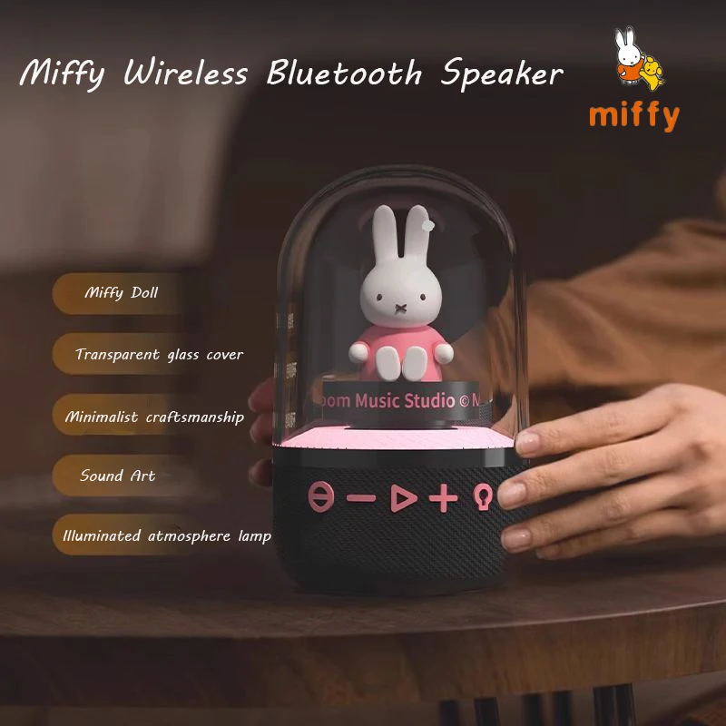 

Kawaii Miffy Wireless Bluetooth Speaker Cartoon Colorful Lighting Effects Anime Accessories Dopamine Bluetooth Audio Girls Gifts