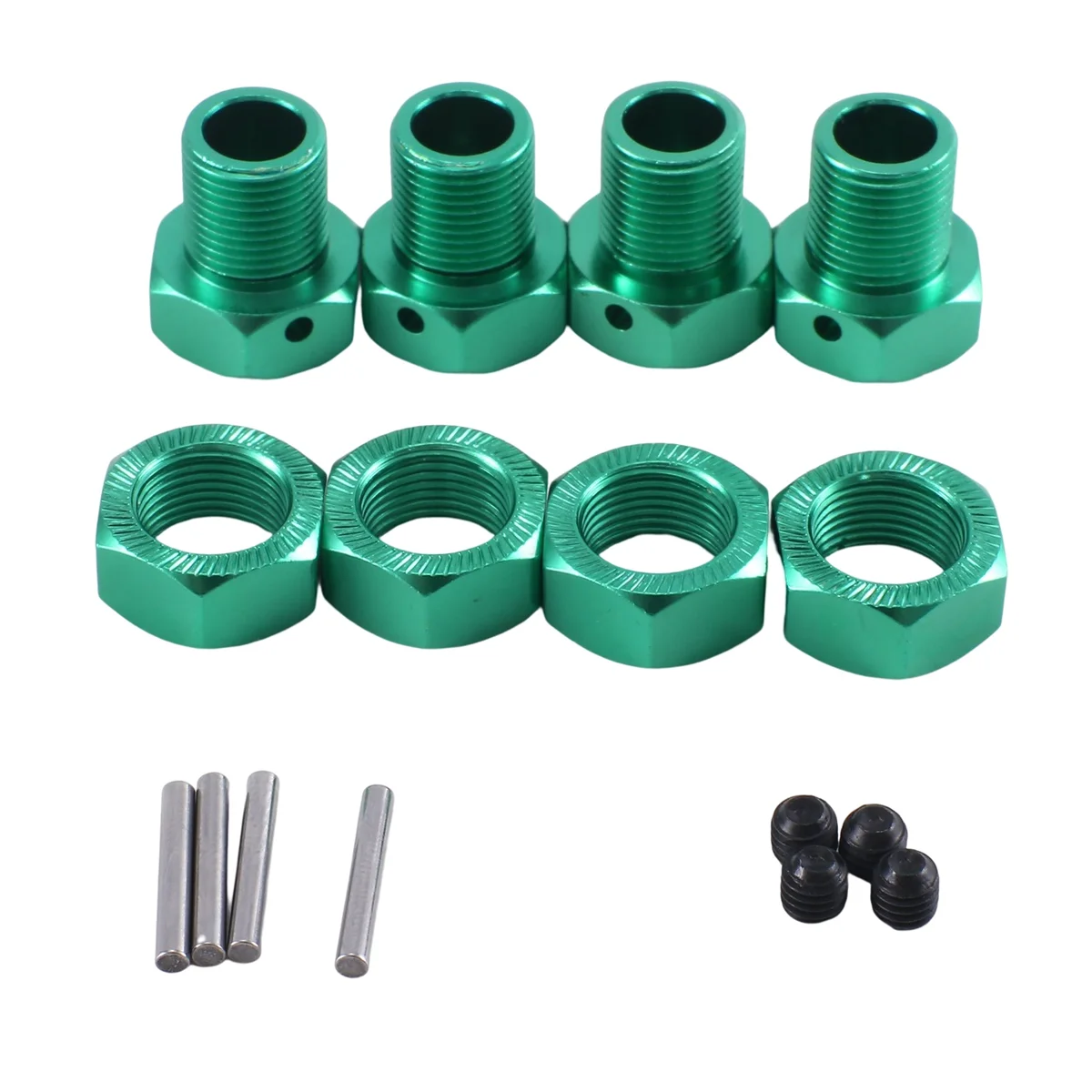 4Pcs Metal Extended Wheel Hex Hub Adapter for 1/10 Arrma Kraton Outcast RC Car Upgrades Parts Accessories,Green