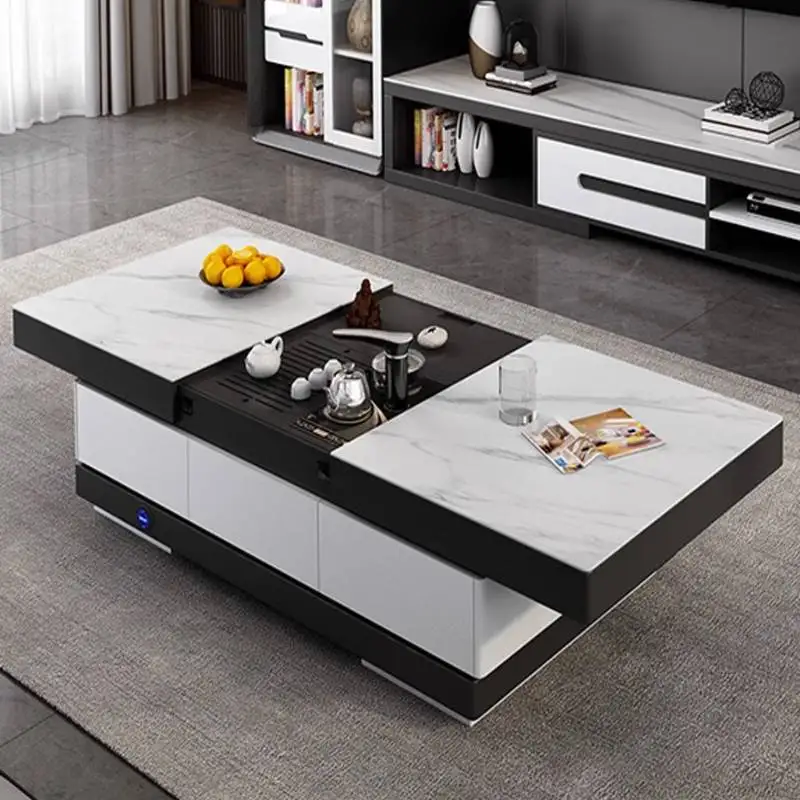 Brown Coffee Tables Multifunctional Decoration Nordic Adjustable Coffee Tables White Designer Mesa Centro Living Room Furniture