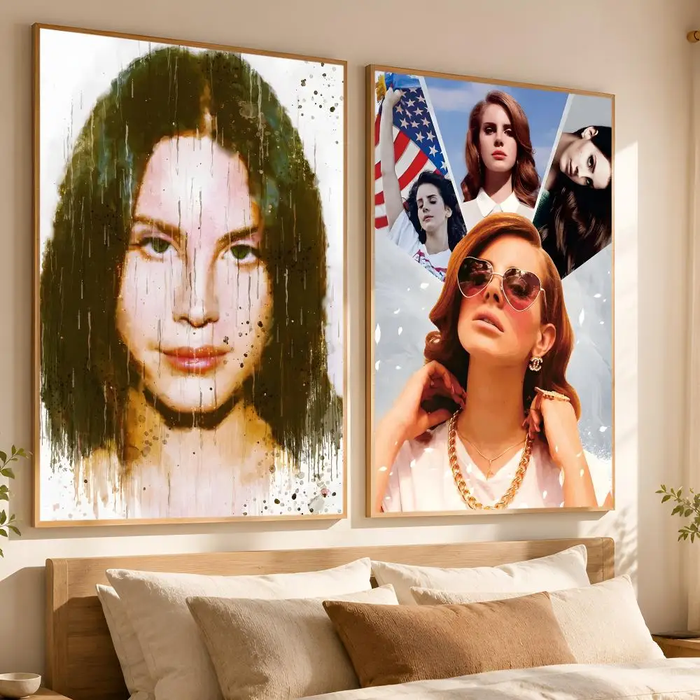 L-Lana Del Rey Hot Music Album Poster Matte Self-Adhesive Wall Art Print Living Room Bedroom Home Wall Decor