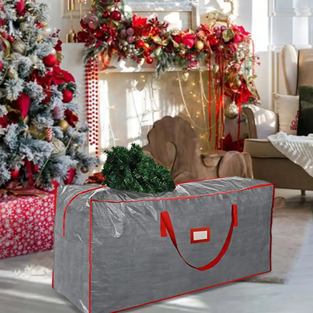 Christmas Tree Storage Bag Durable Breathable Xmas Tree Bag With Handles Wheels Large Capacity Zippers Christmas Tree Organizer