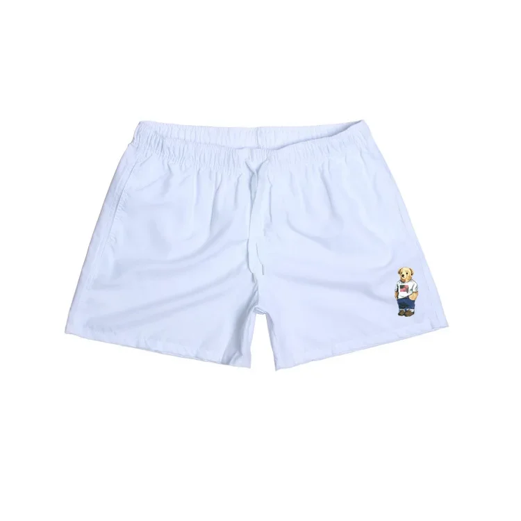 Asiatische Größe Herren Polo Bear Badeshorts Schnelltrocknend Elastischer Bund Kordelzug Strand-Boardshorts Lässige Sommer-Badebekleidung Schwarz – Detail 9