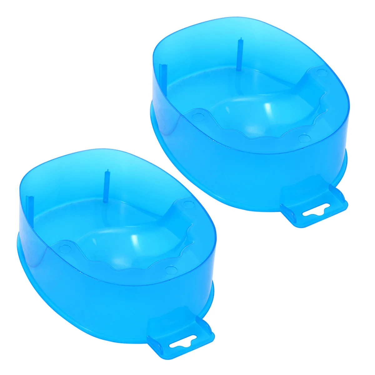 네일아트 매니큐어용 대형 블루 소크볼 2개, 네일 트리트먼트 폴리쉬 리무버 트레이 (살롱/홈용, 아크릴 팁 제거)