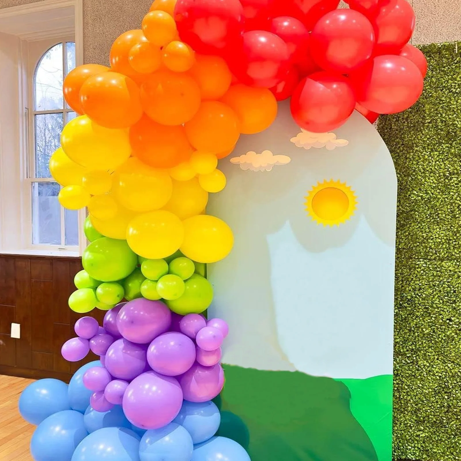 100 Stuks Ballonnen Regenboog Set 12 Inch, Diverse Felle Kleuren, Kinderen Verjaardagsfeestje Decoratie Accessoire