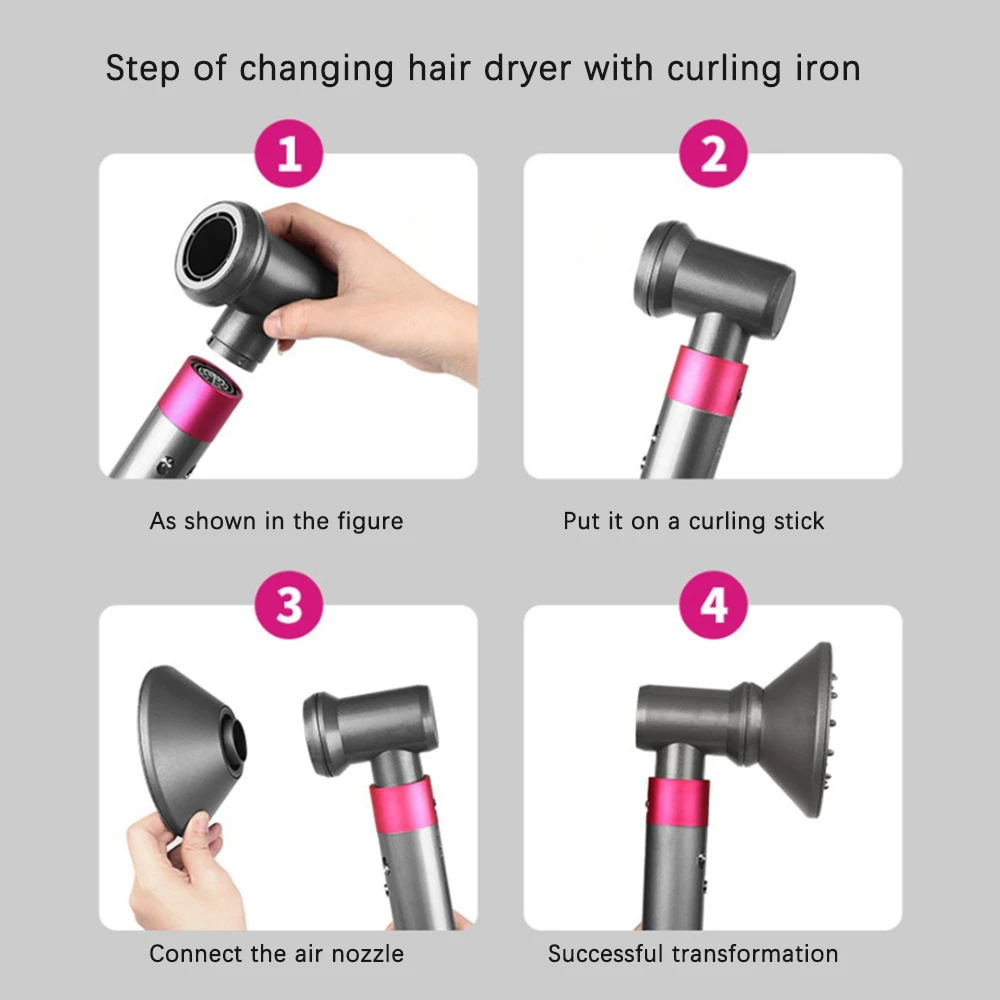 Curl Bar Adapter kompatibel untuk Dyson Airwrap Styler aksesoris pengeriting pengering rambut suku cadang pengganti