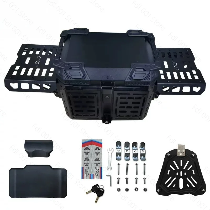 Aluminum alloy tailbox Motorcycle trunk Large capacity electric vehicle scooter Universal tailbox