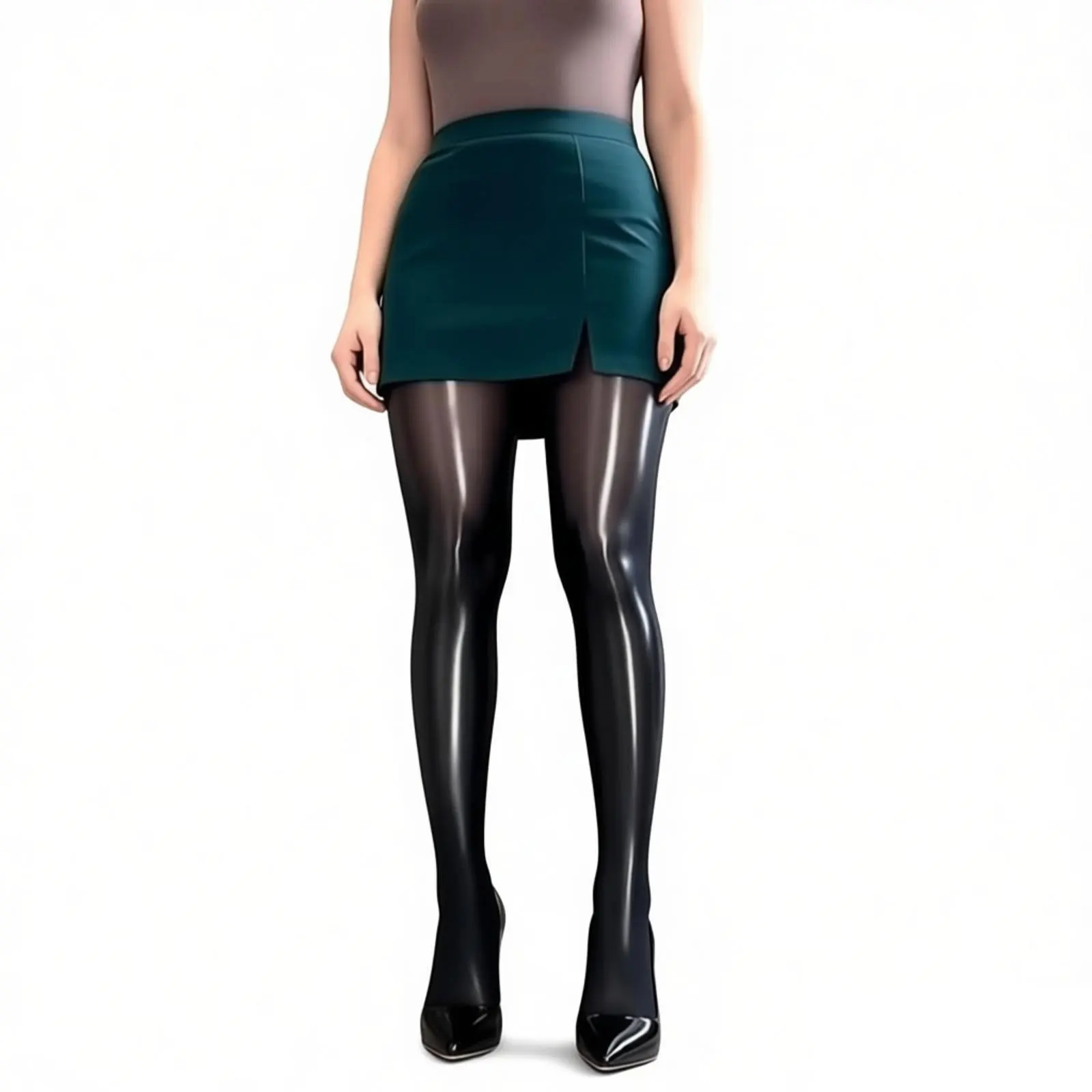 Women Stockings Pantyhose Ultra Thin Oil Glossy Shiny High Waist Tights Stockings Party Dress Open Crotch Pants Footed Leggings