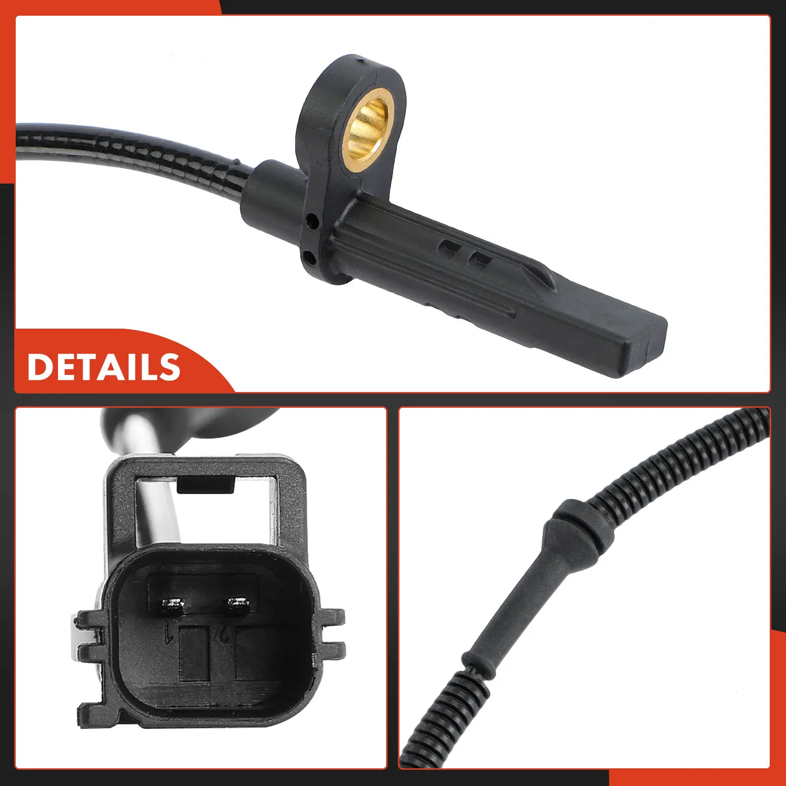 A-Premium Rear Driver or Passenger Side ABS Wheel Speed Sensor for Jaguar F-Pace 2017-2023 Land Rover Range Rover Velar 6
