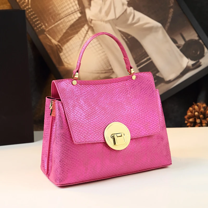 Genuine Leather Women's Bag 2023 Trend Luxury Designer Ladies Handbags Small Shoulder Crossbody Bag Laser Craft Top Handle Bags