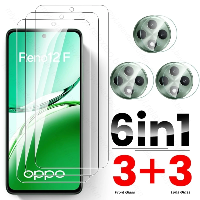 

for Oppo Reno12 F 4G/5G Glass 6In1 Protective Glass on Opo Orro Appo Reno12F Reno 12F 12 F F12 2024 Camera Lens Screen Protector