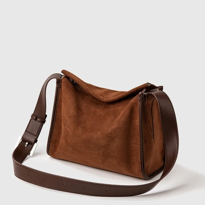 Bolsa crossbody retrô para mulheres, bolsa de ombro elegante, alça larga, bolsa de grande capacidade, bolsa de deslocamento, travesseiro novo