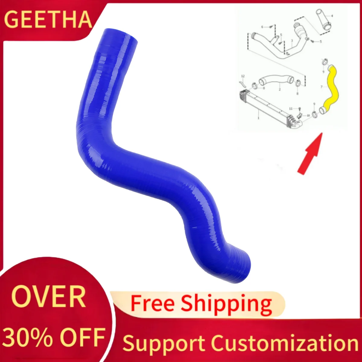 

FOR VOLVO V60 S60 XC60 V70 S80 XC70 30741795 INTERCOOLER TURBO HOSE PIPE
