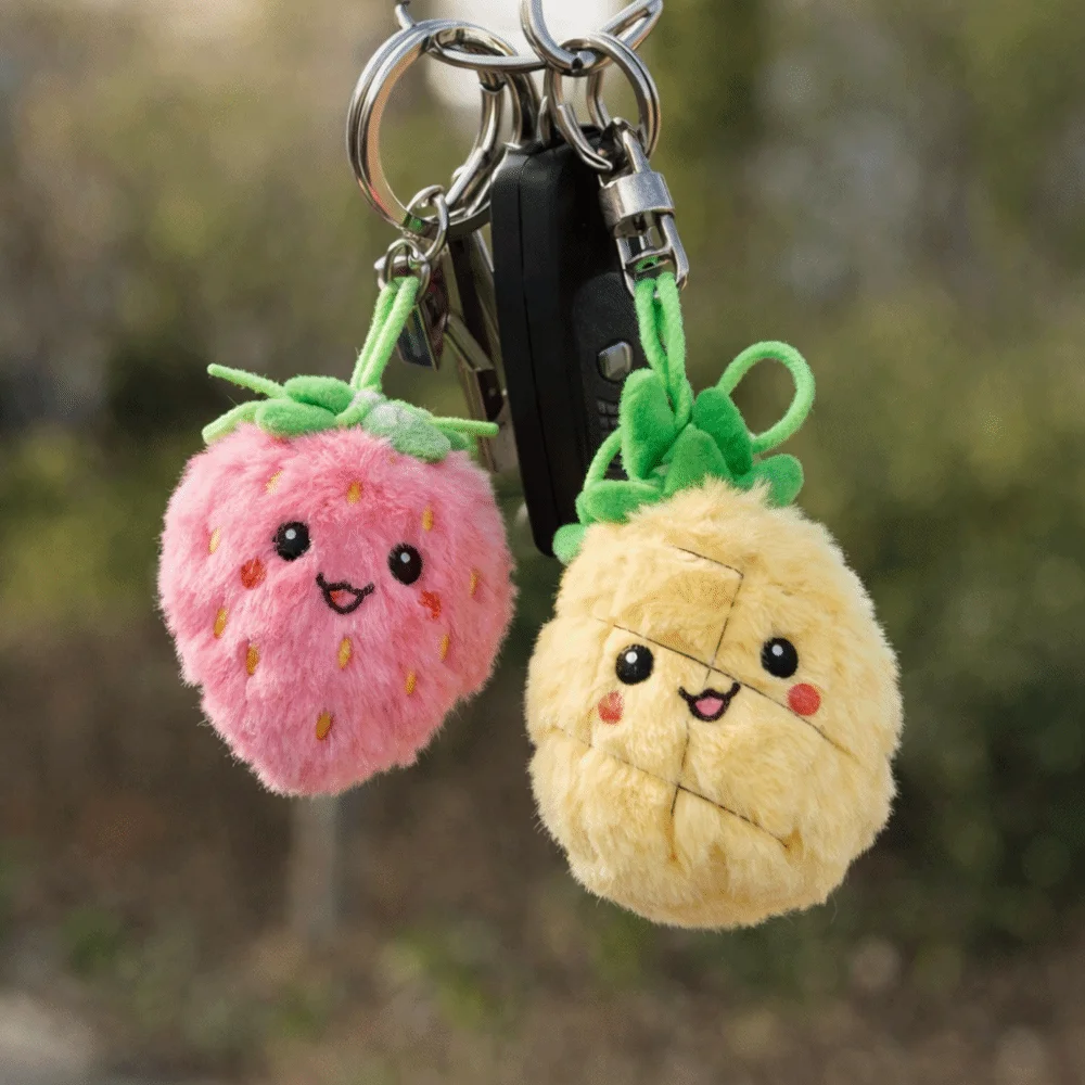 Super Soft-haired Fruit Charm Miniature Strawberry/Pineapple Shape Fruit Ornament Bag Accessory Christmas Gift