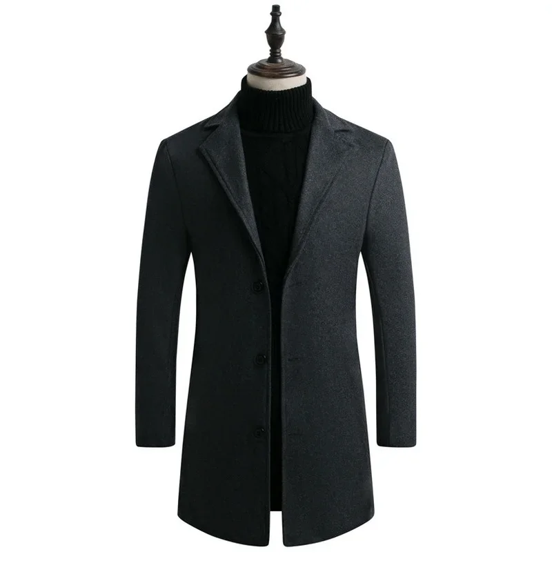 

MRMT 2024 Brand New Men's Woolen Coat Korean Style Slim Mid-Length Windbreaker Men's Woolen Coat