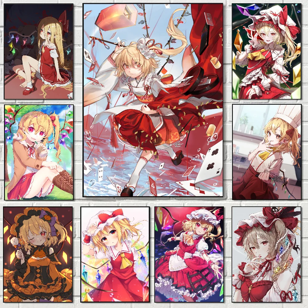 

Flandre Scarlet Touhou Project Series Poster Stickers Art Wall Murals Decor Game Room Decor Gifts HD Painting