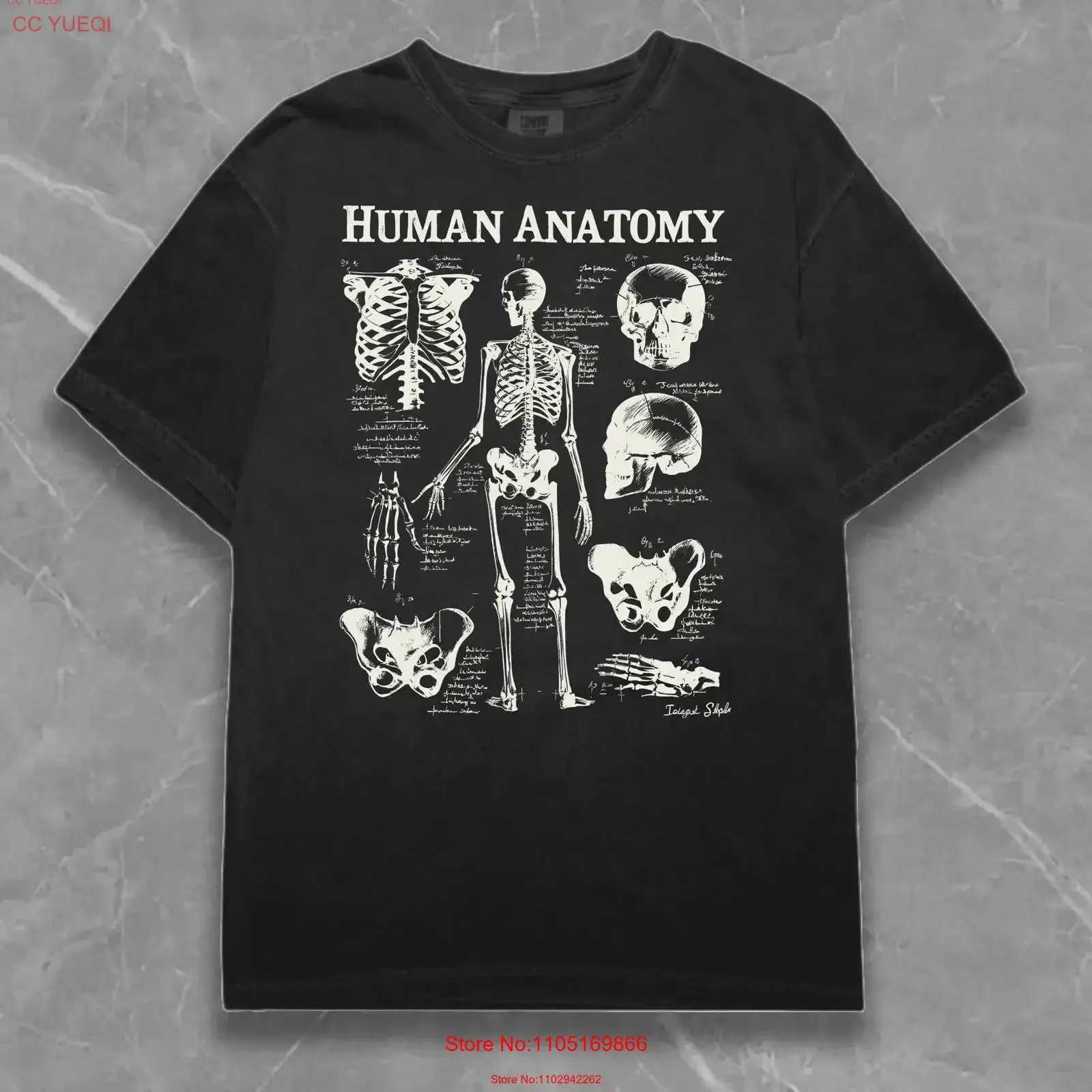 Human Anatomy T Shirt Y2K Streetwear Fashion Vamp Retro Opium Unique Art Aesthetic Style Vintage Grunge vintage Washed