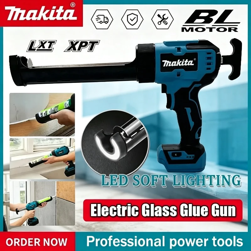 

Makita 18V Electric Glass Glue Gun Cement Glass Adhesive Glue Seal Sealant Wireless Glass Doors Windows Filling Sewing Gun Tool