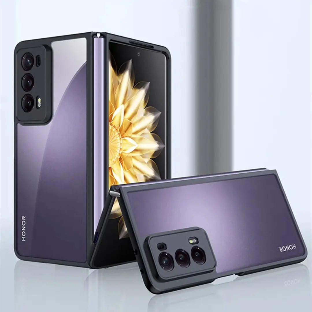 HONOR Magic V2 Simフリー 保護フィルム+ケース付き Honor Magic v2用ケース,マジックV2用,透明ケース,耐衝撃性カメラ用