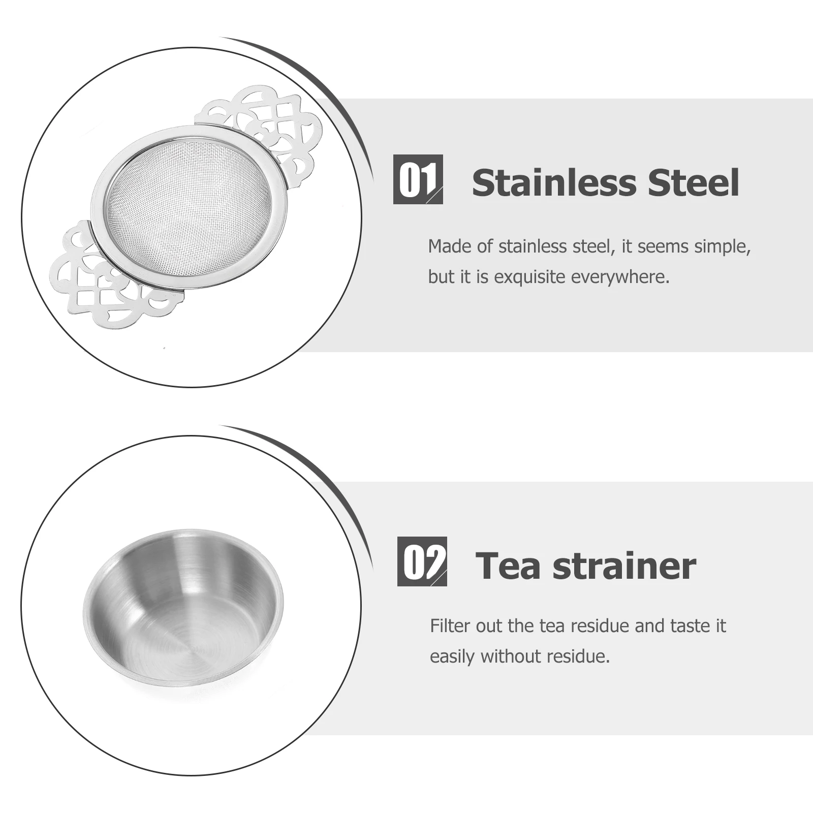 

Stainless Steel Fine Mesh Strainer Home Mesh Stainless Steel Tea Infuser Strainer Office Tea Filter Kitchen Bar