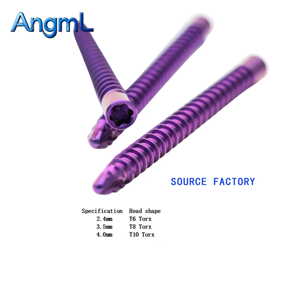 2.4/3.5/4.0 10pcs Titanium Alloy HC Locking Screw for Veterinary, Pet Implant, Orthopedic Surgical Consumables, Pet Supplies
