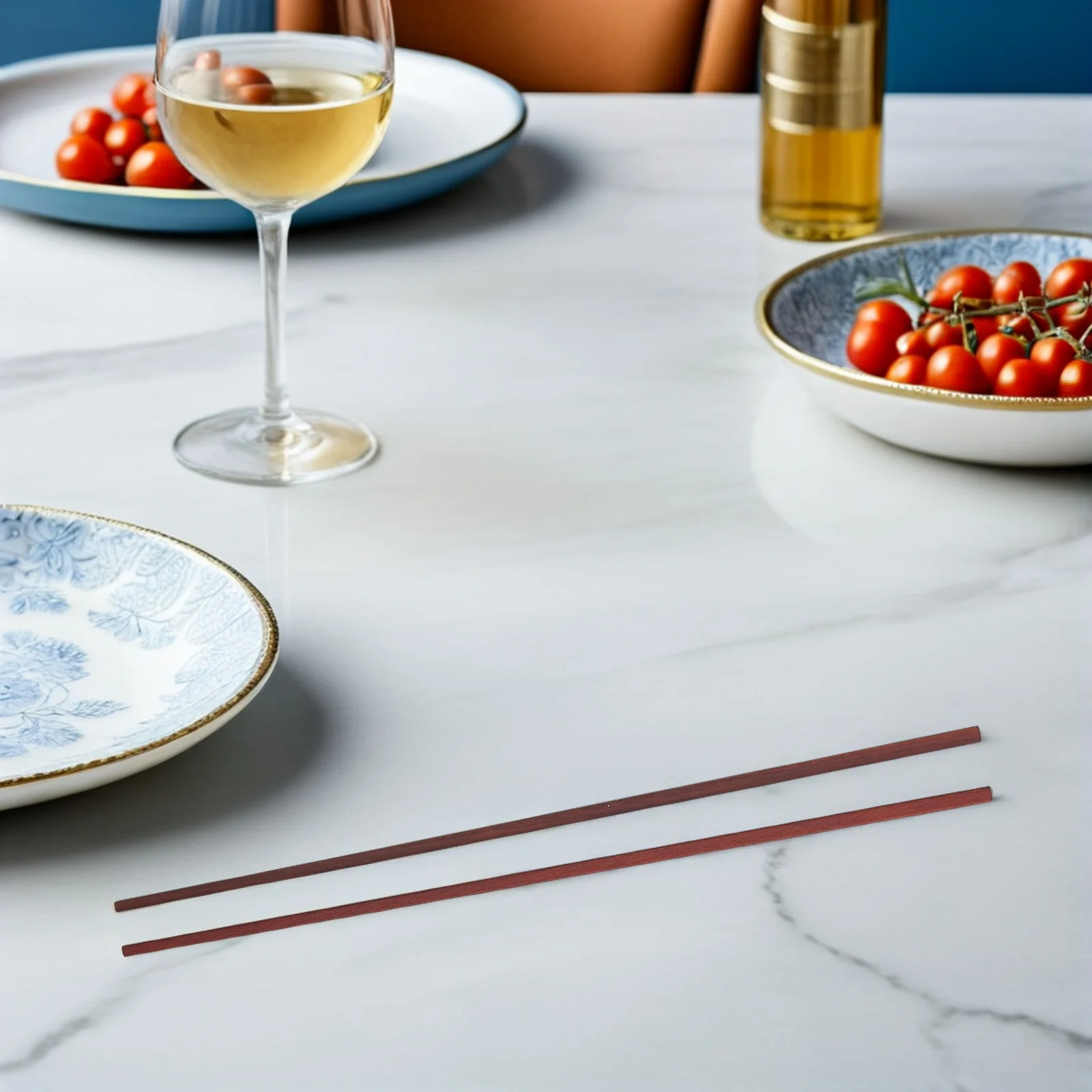 

5Pairs Wooden Red Sandalwood Chopsticks Long Heat Resistant Cooking Chopsticks for Hot Pot Frying Noodles Asian Style Utensils